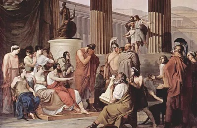 Gemälde: ein weinender Mann (Odysseus), Sinnbild für verborgene männliche Trauer im Kinderwunsch