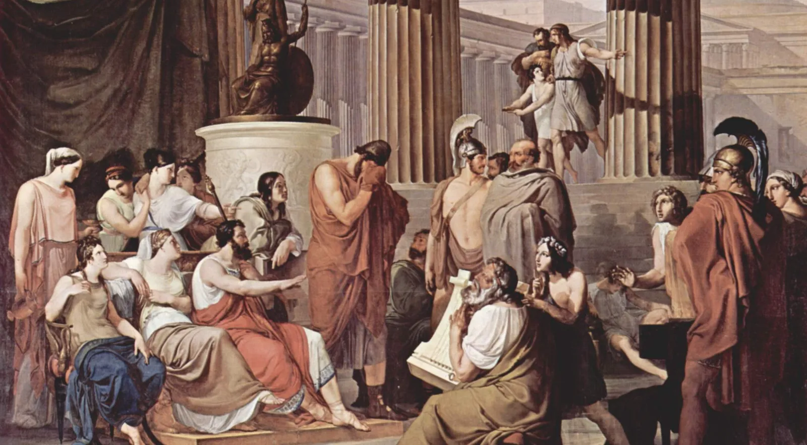 Gemälde: ein weinender Mann (Odysseus), Sinnbild für verborgene männliche Trauer im Kinderwunsch